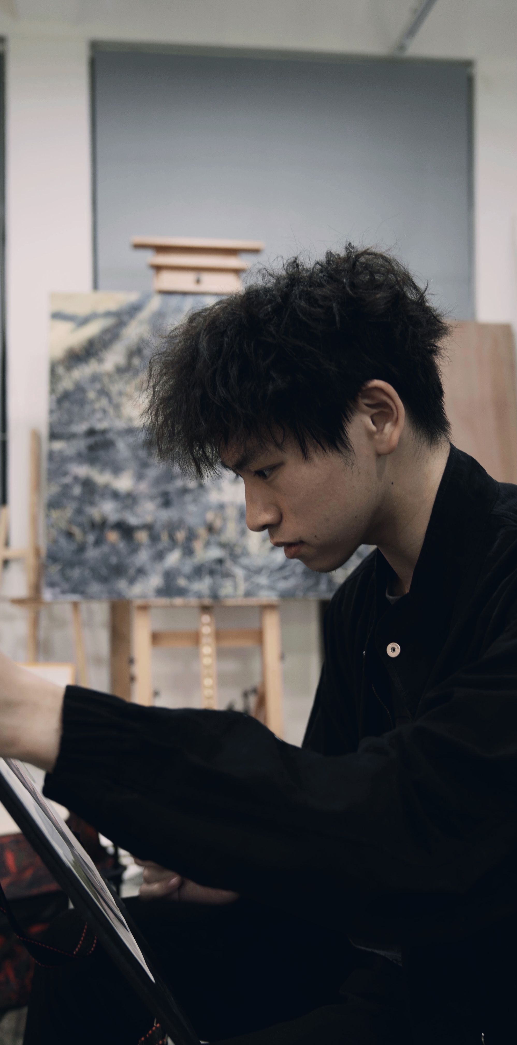 Artist in studio